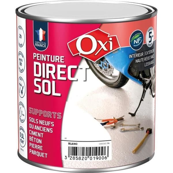 OXI Målarfärg direkt golv satin - 0,5 L - Vit