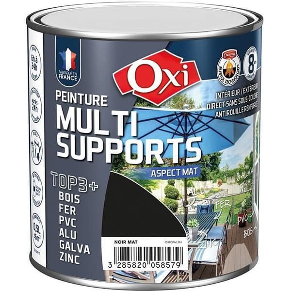 Färg för flera ytor - OXI - TOP3+ - Matt - 0,5 L - Svart