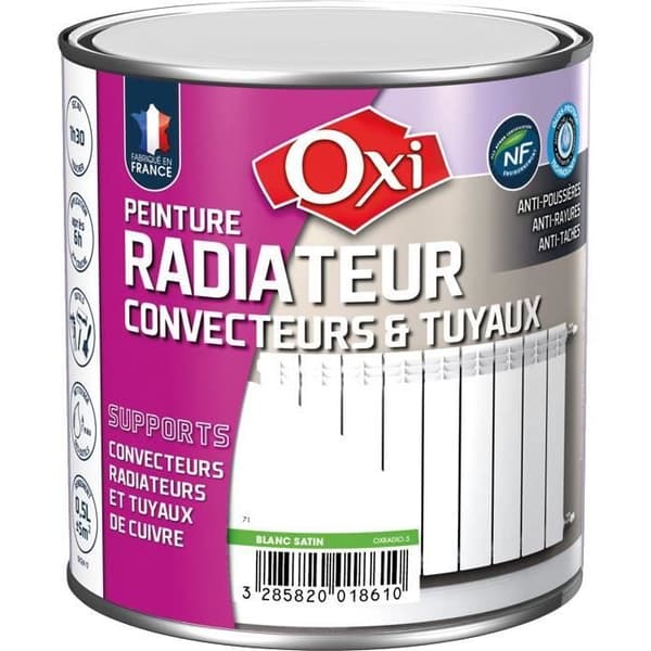 Radiatorfärg - OXI - Satin - 0,5 L - Vit - Akryl