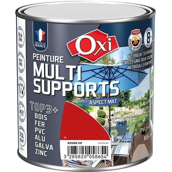 Målningsmånga ytor - OXI - TOP3+ - Ljus röd - Matt - 0,5 L