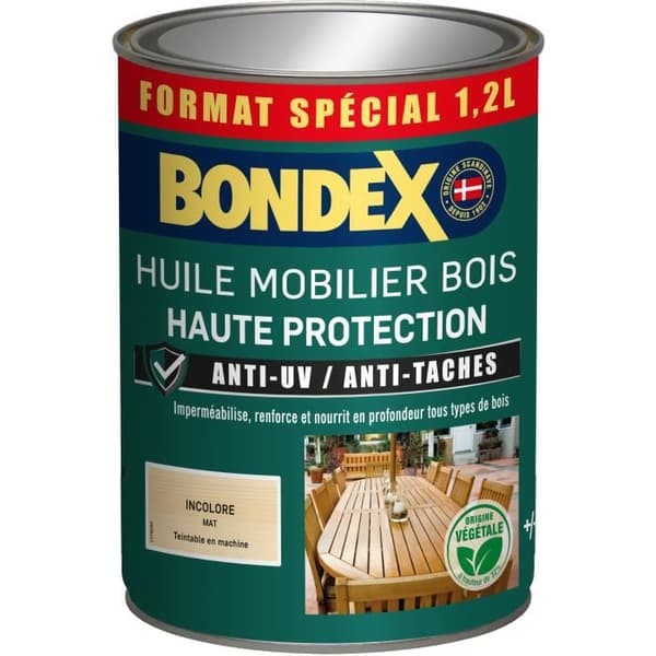 Färglös möbelolja - BONDEX - 441376 - Matt - 1,2 L