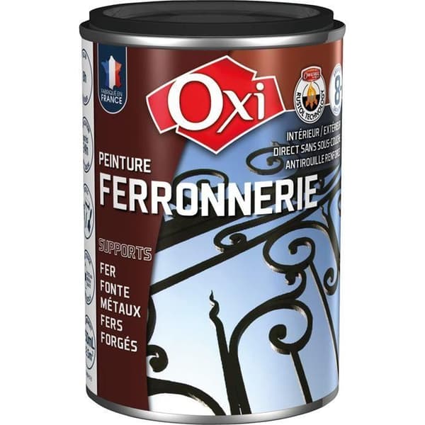 Måleri smidesjärn - OXI - 250 mL - Extra matt svart - Rostskydd - Inomhus/utomhus