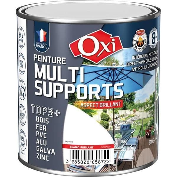 Multi-supports målarfärg TOP3+ glans 0,5 L - brun