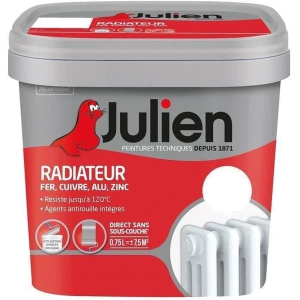 Kylarfärg - JULIEN - 0,75L - Satinvit - Värmebeständig - Akryl