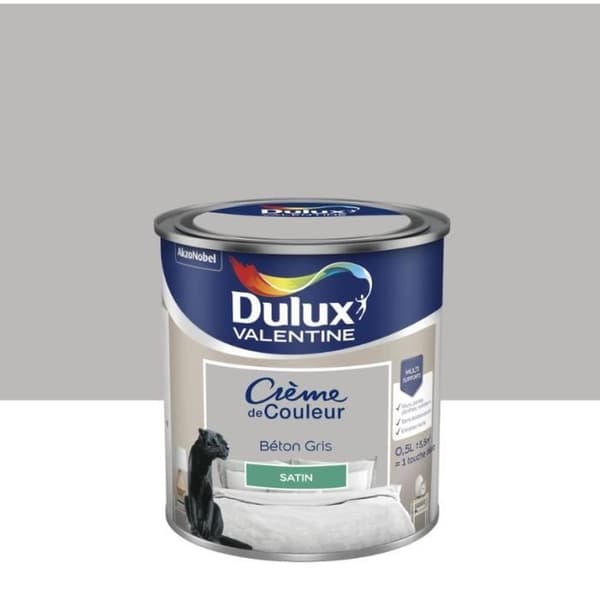 Måla - DULUX VALENTINE - Färgernas Kräm - Satin - 0,5L - Grå