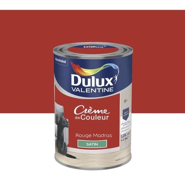 Målning - DULUX VALENTINE - Färgkräm - Röd Madras - Satin - Akryl