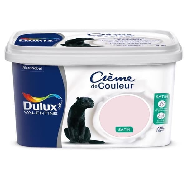 Färgkräm i Rosaknapp 2,5 L - DULUX VALENTINE - Färg - Inomhus - Satin - Väggen