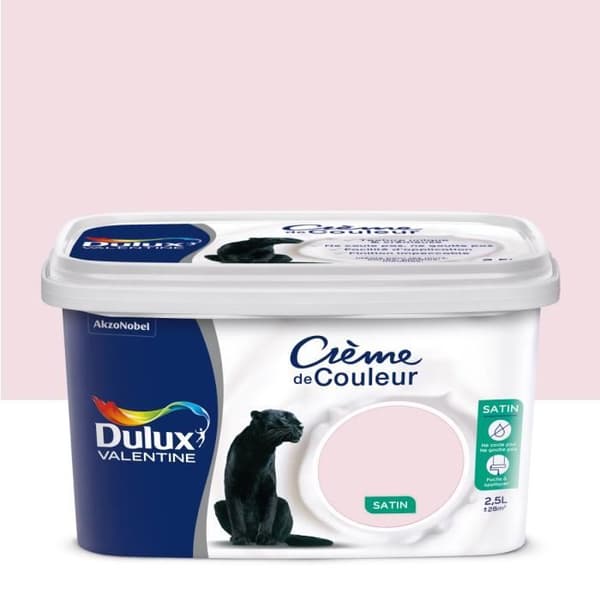Färgkräm i Rosaknapp 2,5 L - DULUX VALENTINE - Färg - Inomhus - Satin - Väggen