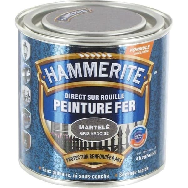 Hammerite målade hammare - JULIEN - 0,25l - Skiffergrå - Utomhus - Matt - Specifik