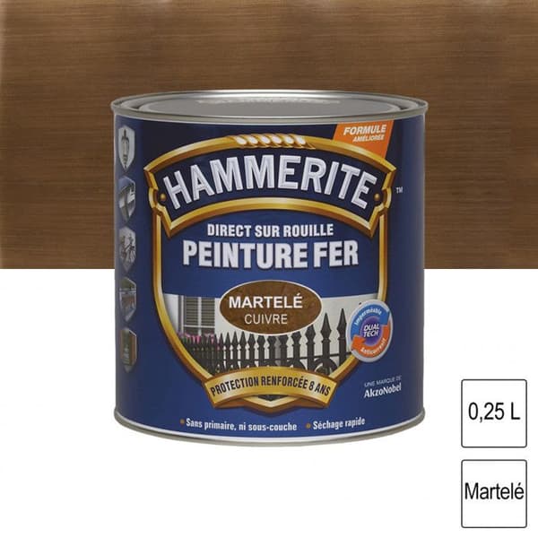 Målning - Hammerite - Stöttjärn - Koppar - 0.25L - Glansig