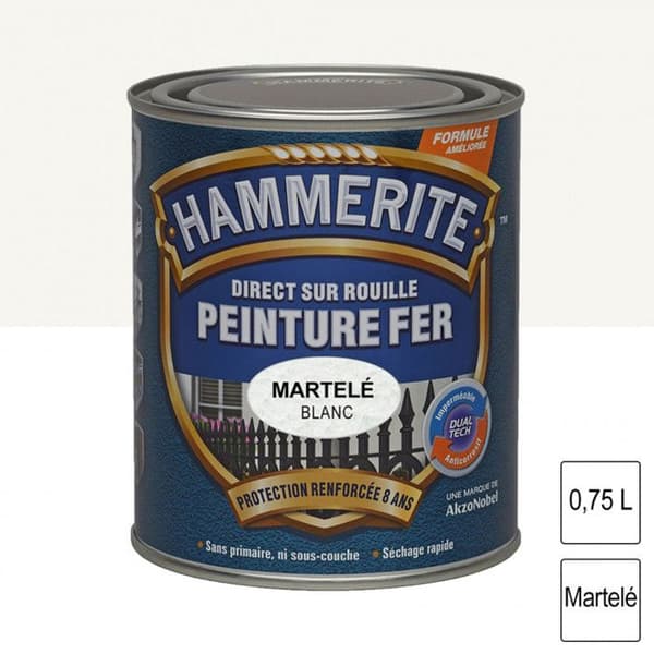 Hammerite målade smidesjärn 0,75 L - vit