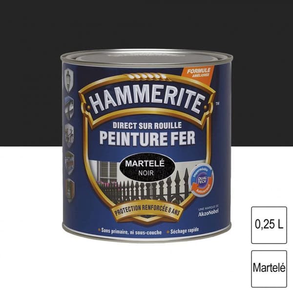 Hammerite målarfärg för hammarslagjärn 0,25 L - svart