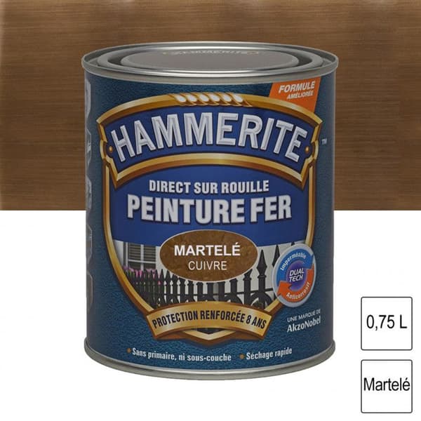 Måleri - Hammerite - Hammarlack - Koppar - 0,75L - Skydd 8 år