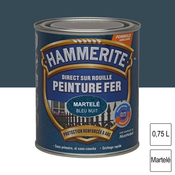 Målning - Hammerite - Hamratjärn - 0.75L - Nattblå - Skydd 8 år