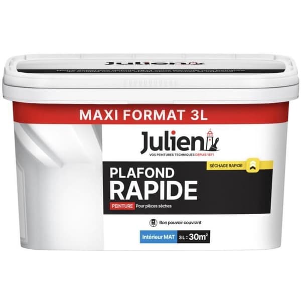 Målning - JULIEN - Matt Vit - 3L - Akryl - Snabbtorkande