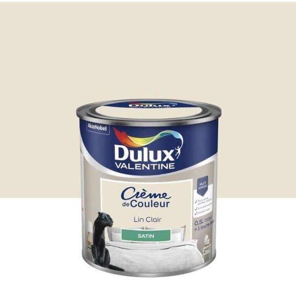 Färg dekoration finish kräm färg satinned ljus lin 0.5l DULUX VALENTINE