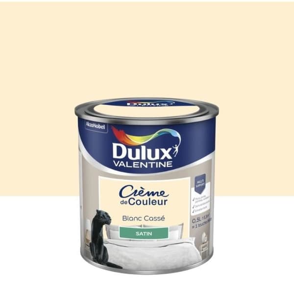 Måla - DULUX VALENTINE - Färgkräm - Satin - 0,5L - Off-white