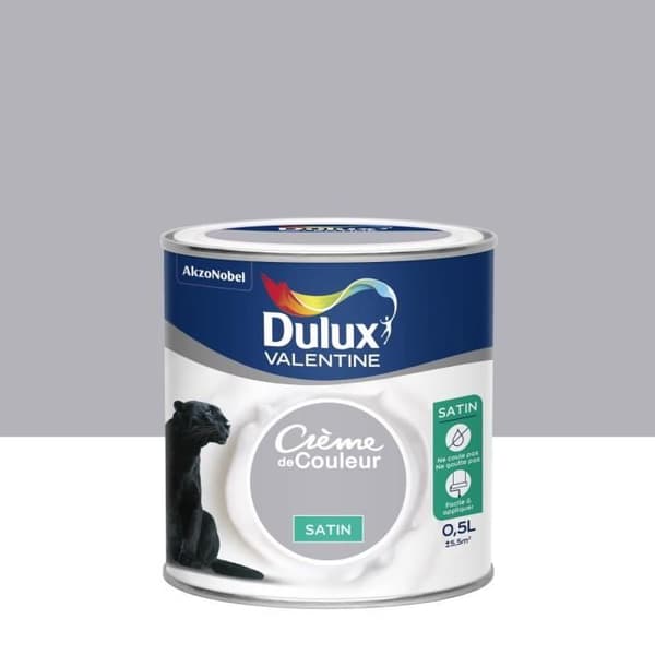 Måleri - DULUX VALENTINE - Färgkräm - Åskgrå - Satin - Enstegslager