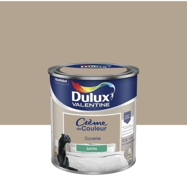 Målning - DULUX VALENTINE - Färgkräm - Satin - Gazellbrun - 0.5L