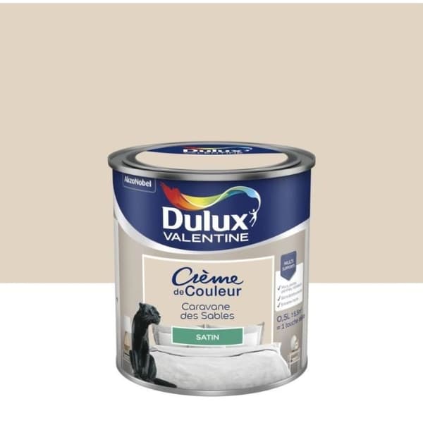 Målning - DULUX VALENTINE - Färggrädde - Satin - Beige sandsläde - 0.5L