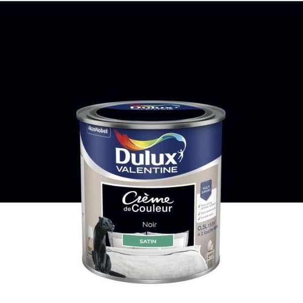 Måleri - DULUX VALENTINE - Färgcitron - Satin - Svart - 0,5L