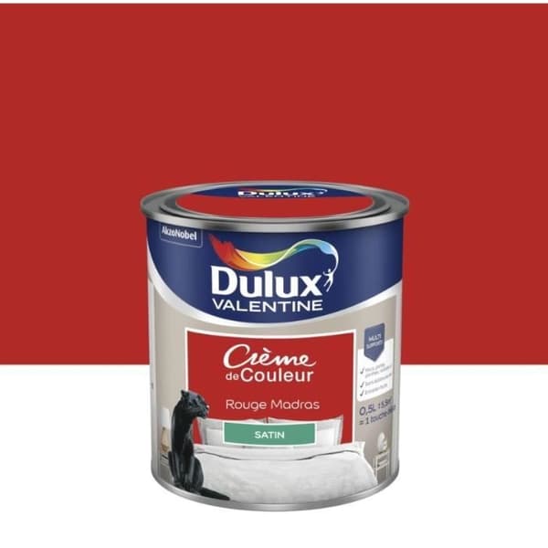 Målning - DULUX VALENTINE - Madras Röd - Satin - 0,5L - Akryl