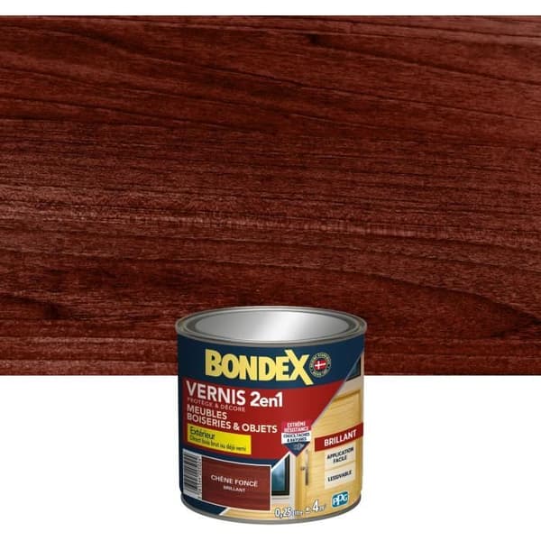 BONDEX Inomhus- och utomhusträlack - Mörk ek glansig - 0,25L