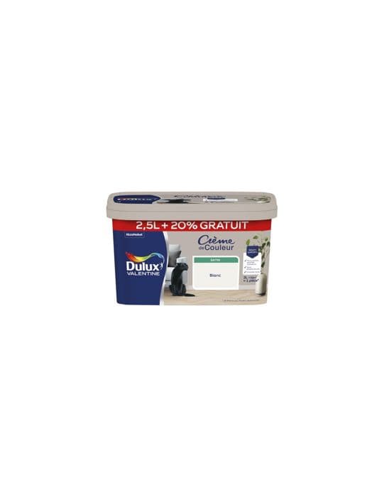 Målarfärg - DULUX VALENTINE - Valentine satin-färgad kräm 2.5l - Akryl - Inomhus - Enkelskikt