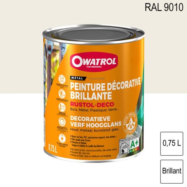 Antirost - OWATROL - Rustol - Vit - 0,75 L - Väderbeständig