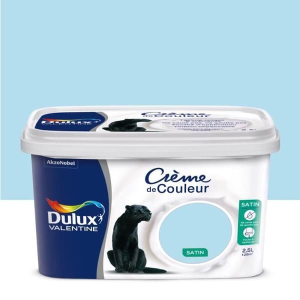 Målning - DULUX VALENTINE - Färgkräm Blå Dröm - Satin - Enskikts - 2,5 L