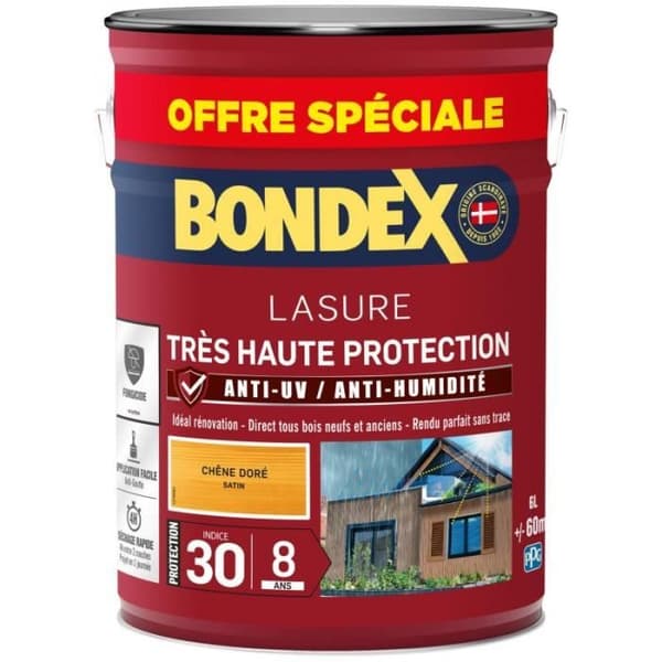 Lasure - BONDEX - Ek - Satin - 5L - Skydd 8 år UV och fuktighet