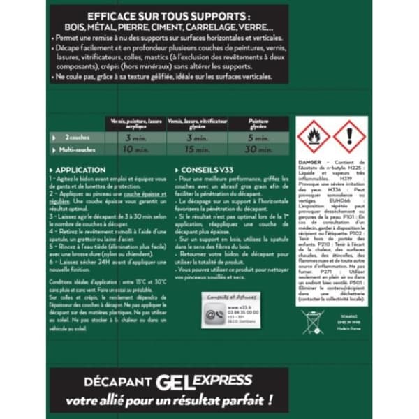 Multisupport avfettningsmedel - V33 - Expressgel - 1,2 l - Grön - Avkastning 6 m²