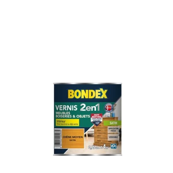 BONDEX Inomhus- och utomhus trälack - Mellanmörk ek satin - 0,25L