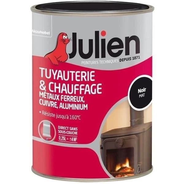 Måleri rörledningar och värme - JULIEN - 250 mL - Blank vit - Glycerofthalisk - Inomhus