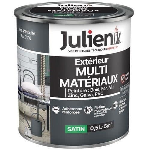 Måla - JULIEN - Kolgrå - 0,5L - Akryl - Matt