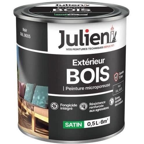 Målning - JULIEN - Mikroporöst trä - Svart - 0,5L - Matt finish