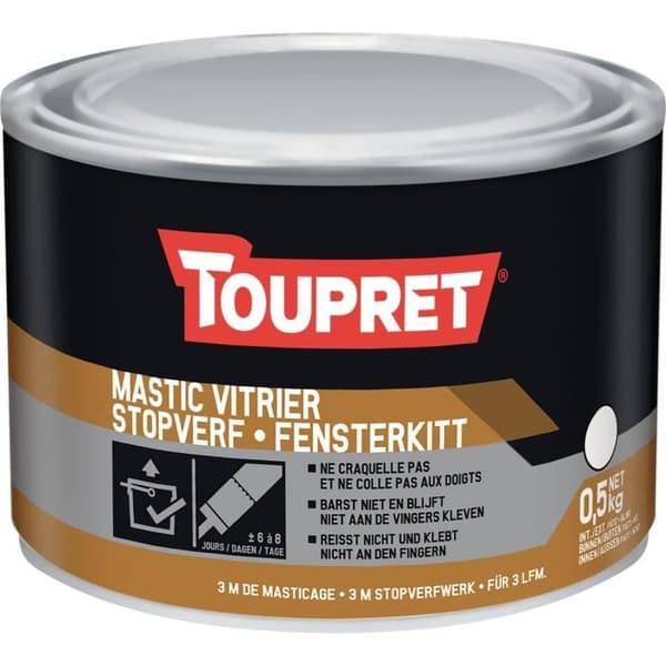 Glasmästarspackel - Ej specificerat - 1 kg kruka - Vit - Matt - Interiör/Exteriör