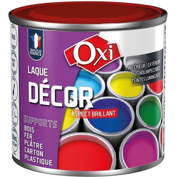 Lack dekoration - OXI - 60 mL - Rubinröd - Glänsande - Multi-underlag - Akryl