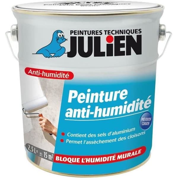 Fuktskyddande färg - JULIEN - 2.5 L - Inomhus - Matt - Specifik
