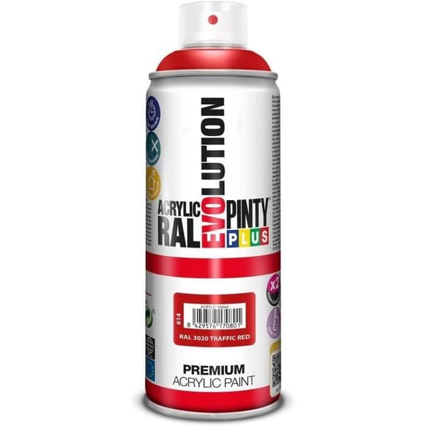 Sprayfärg - glans - röd RAL3020 - 400 mL