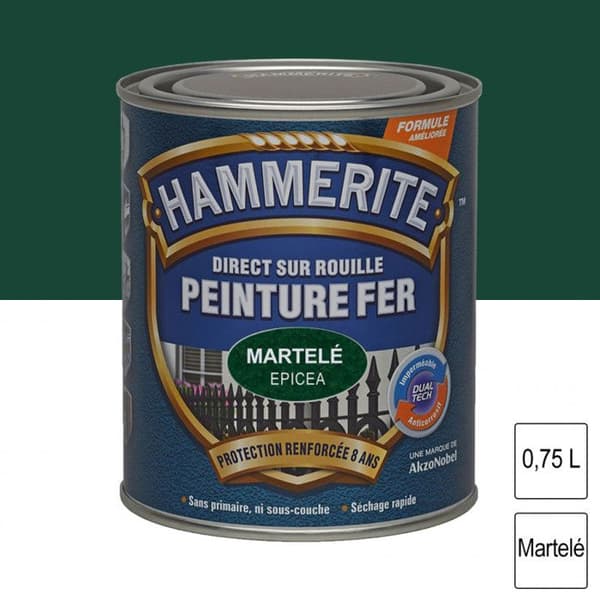 Färg - Hammerit - Hamrat järn - 0,75L - Grangrön - Blank