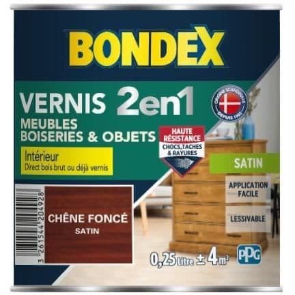 BONDEX Interiör och exteriör trälack - Satin mörk ek - 0,25L