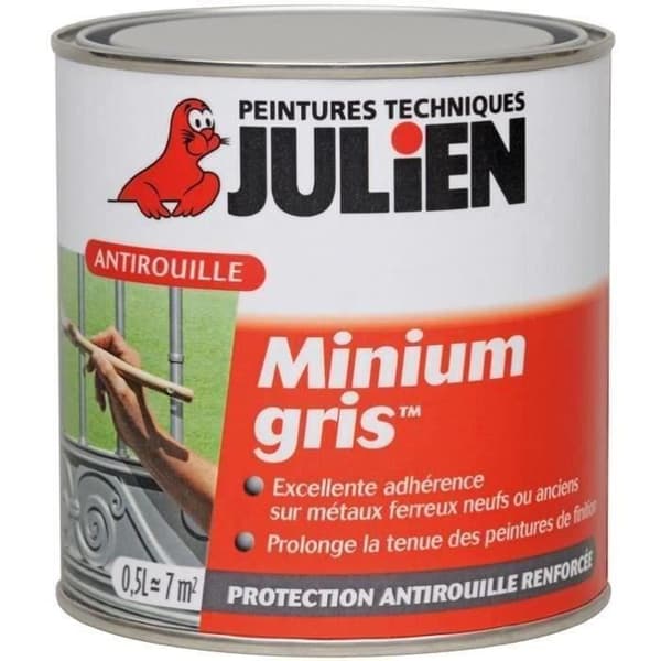 Antirust - JULIEN - Minimum grå - 0.25 L - Långvarigt skydd - Utan bly