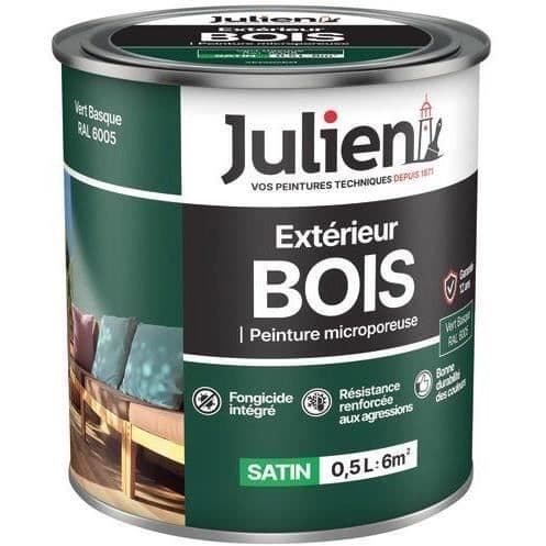 Målning - JULIEN - Basque grön RAL 6005 - Satiné - 0.5L - Utomhus