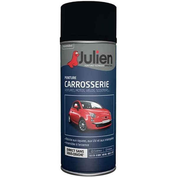 Karossfärgsspray - JULIEN - Vehidécor - Svart metall - 400 mL - Tål bensin