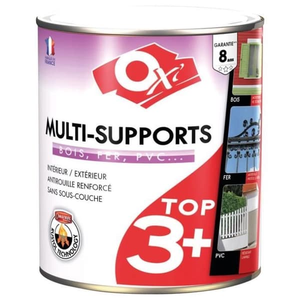 OXI Målarfärg Top 3 trä järn PVC satin - 2,5 L - Svart
