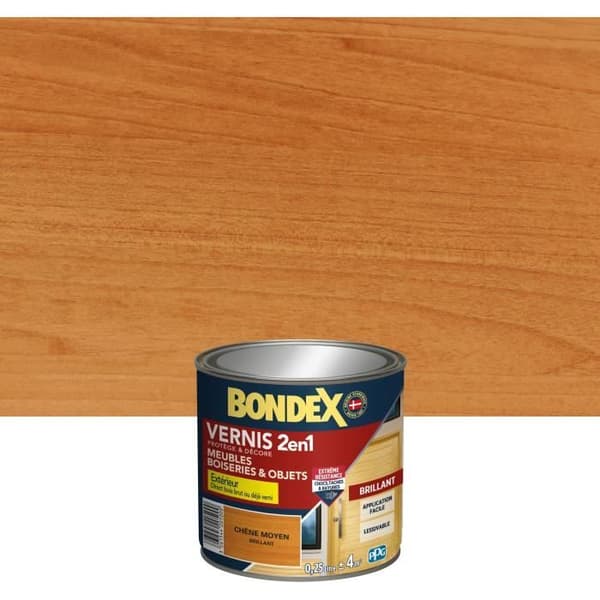 BONDEX Inomhus- och utomhus trälack - Medel-ek glans - 0,25L