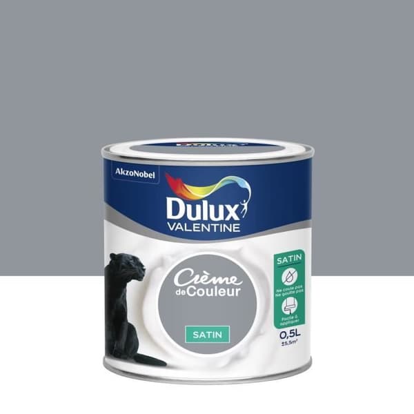 Grå byggfärg - DULUX VALENTINE - 0,5 L - Enkelskikt - Sattinerad - Glycerofthalisk
