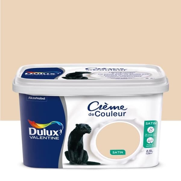 Målning - DULUX VALENTINE - Färgkräm Skalet av Ägg - Satin - Enskikt - 2,5 L