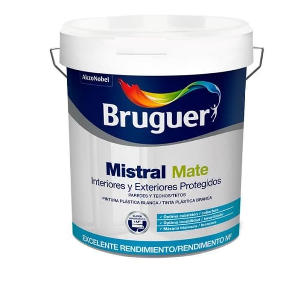 Färg - Bruguer - Mistral - Matt Vit - Akryl - 0,75 L - Inredning